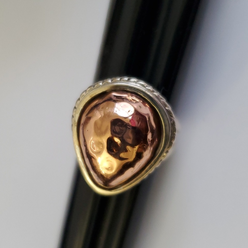 Sterling Silver 925 Rose Gold Center Ring - Picture 6 of 6